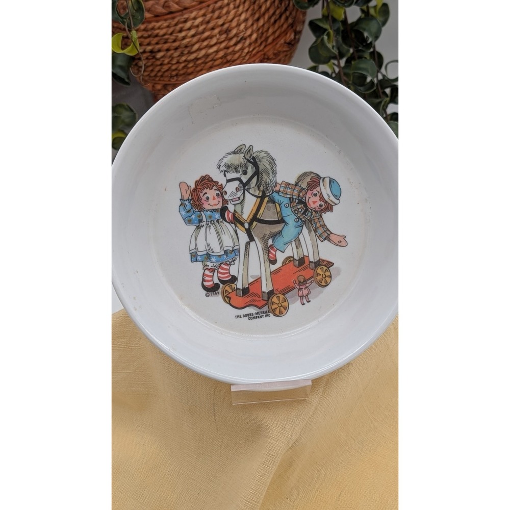 Raggedy Ann and Andy Vintage 1969 Oneida Deluxe Bobbs-Merrill Large Bowl